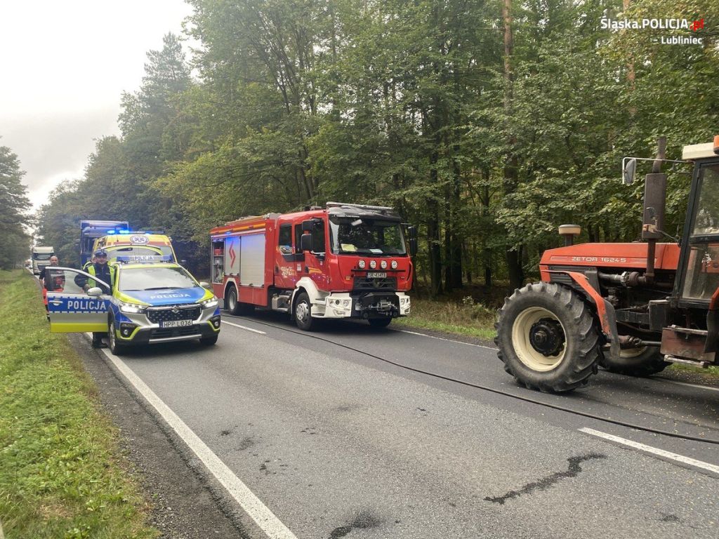 zderzenie, ciągnik, przyczepy, auto