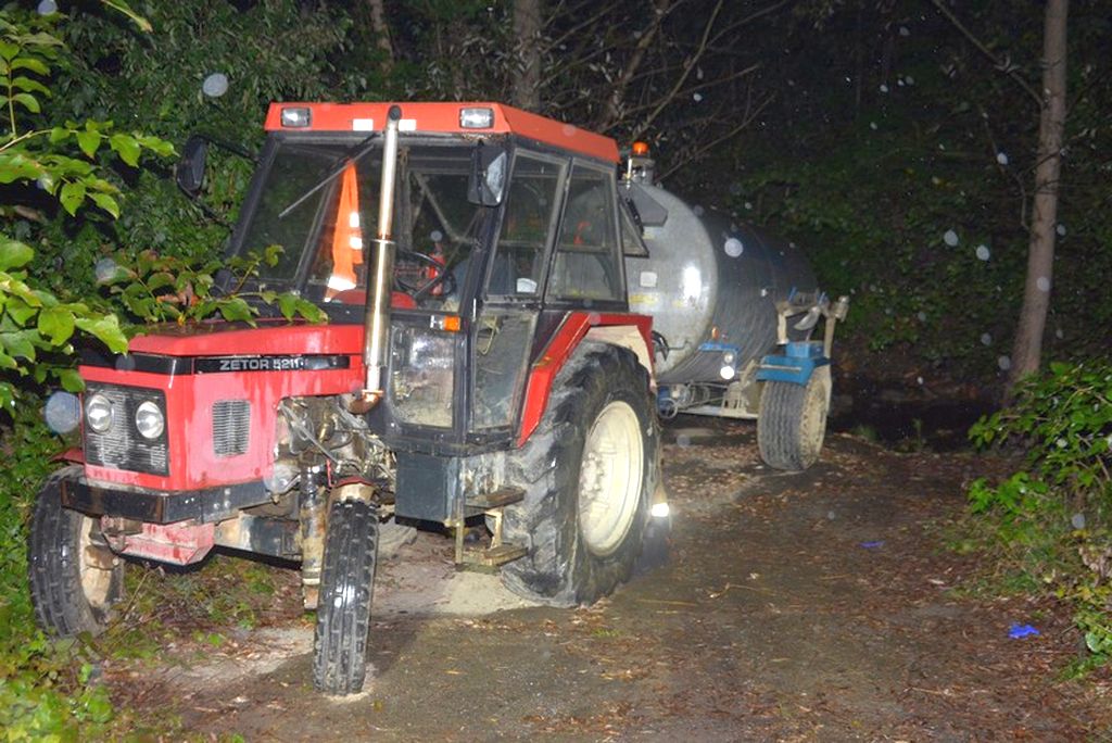 wypadek, ciągnik, beczkowóz, pompa, śmierć mężczyzny