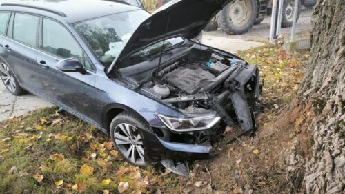 wypadek, wyprzedzanie, auto, ciągnik