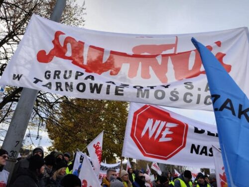 protest, związkowcy, import nawozów, zwolnienia