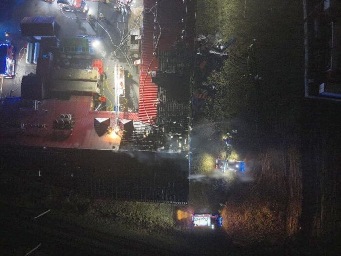 pożar, zakład mięsny, akcja gaśnicza, straty