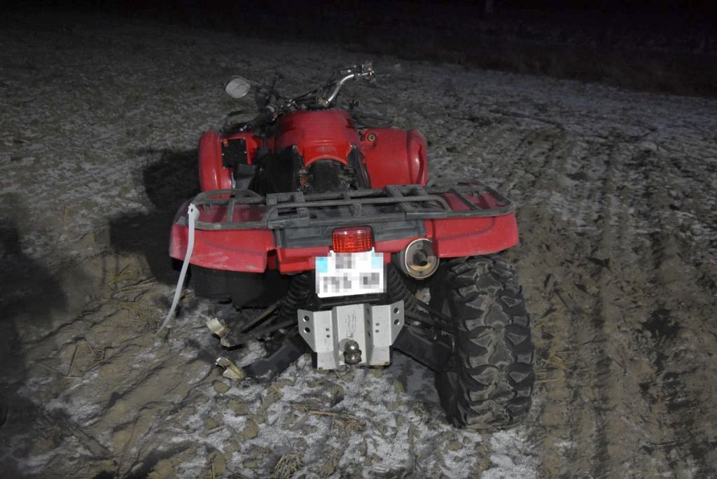 droga polna, zdarzenie, quad, wieś