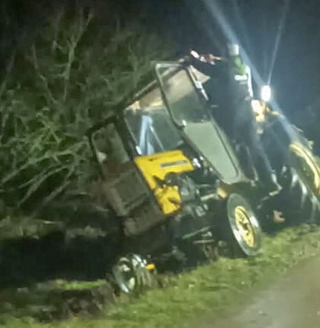 straż graniczna, kpp gołdap, ciągnik w rowie, pijany traktorzysta