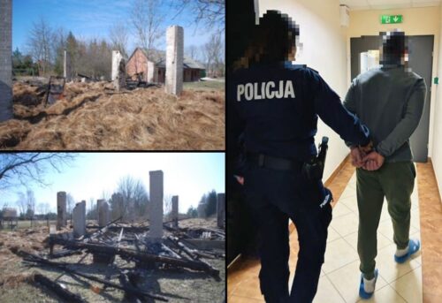 pożar, stodoła, siano, podpalacz