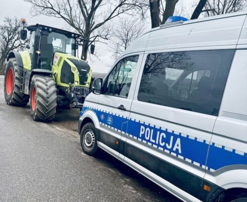 kontrola drogowa, ciągnik, tablice rejestracyjne, ubezpieczenie oc