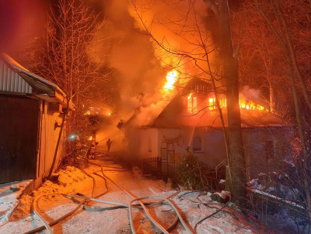 pożar, spalone zwierzęta, krowy, akcja gaśnicza