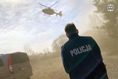 prace leśne, wycinka drzew, wypadek, ranny chłopiec