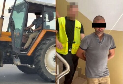 nietrzeźwy traktorzysta, kradziony ciągnik, komisariat, zarzuty