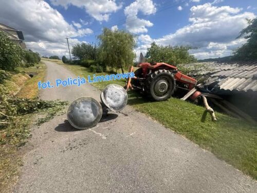 prace polowe, wypadek, ciągnik rolniczy, pijany traktorzysta