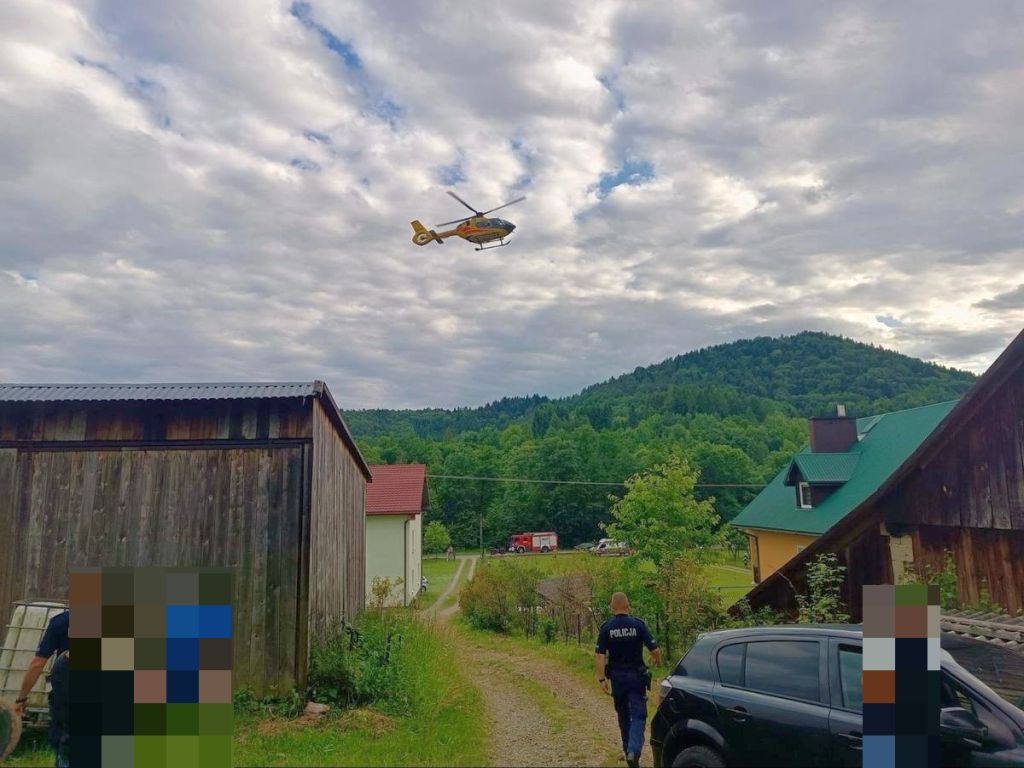 wypadek, prace polowe, rolnik, ranny traktorzysta
