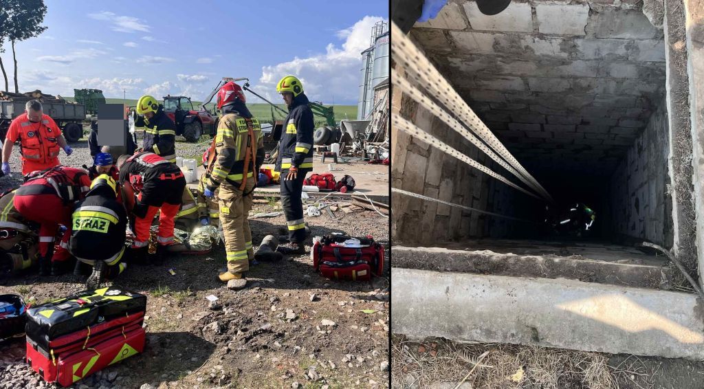 gospodarstwo, wypadek, studnia, akcja ratunkowa