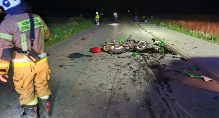 zderzenie, motocykl, ciągnik, opryskiwacz