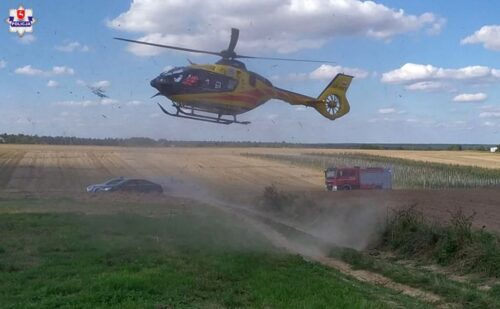 wypadek, żniwa, przygniecenie, kombajn