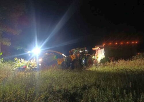 prace polowe, zbiór kukurydzy, wypadek, porażenie prądem