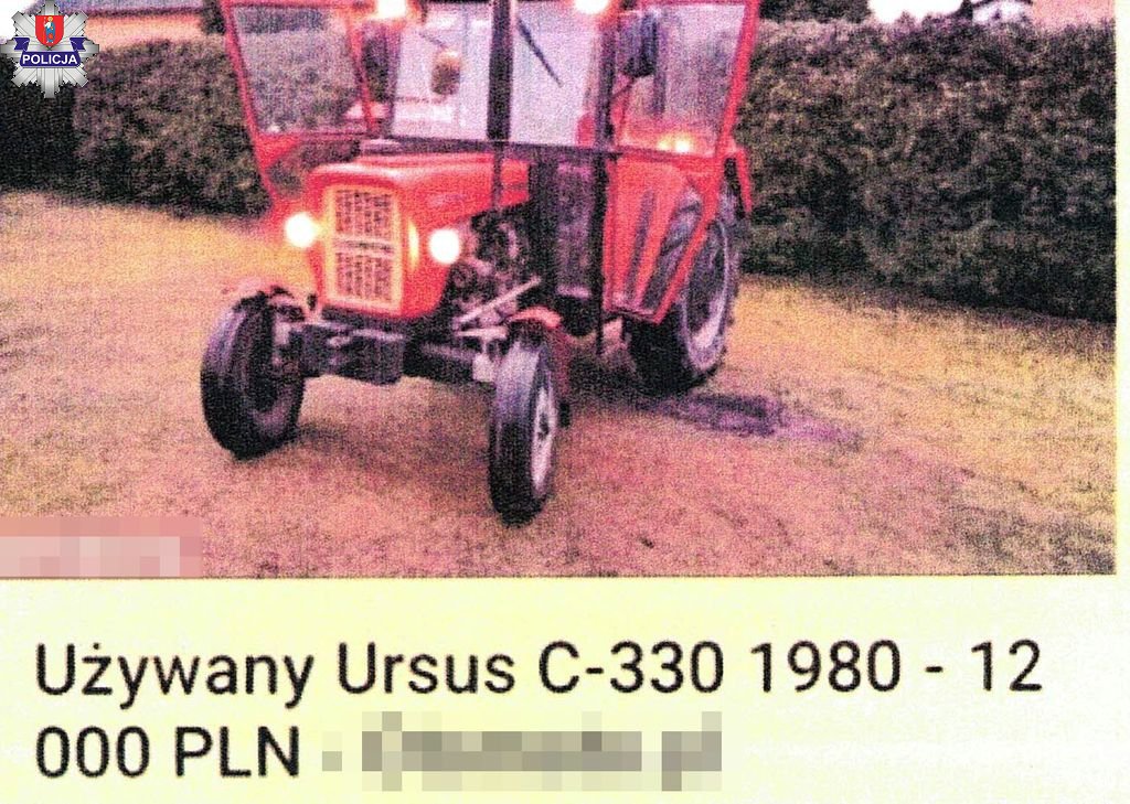 oszustwo, ciągnik, oferta, przedpłata