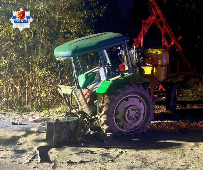 zderzenie, ciągnik, ciężarówka, pijany traktorzysta