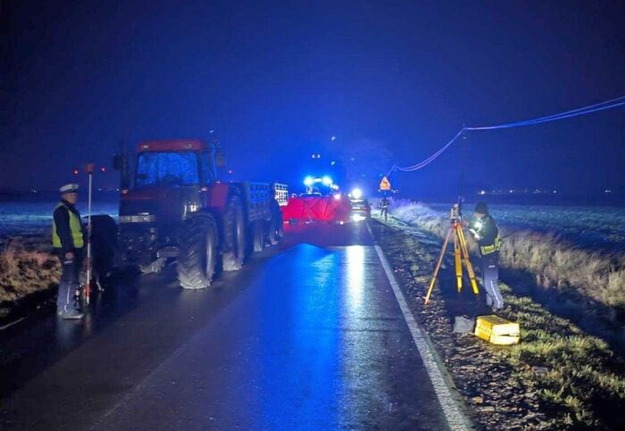 wypadek, potracenie, pieszy, ciągnik