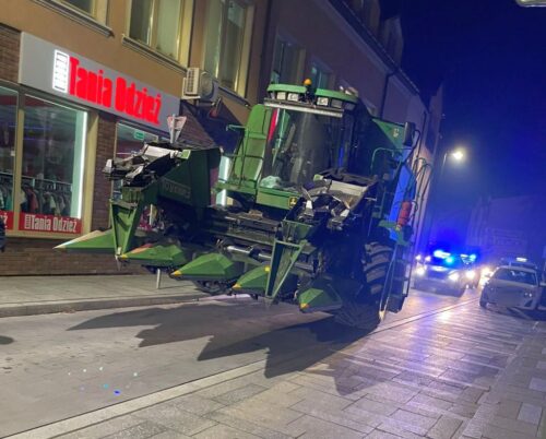 kombajn, miasto, interwencja, kombajnista