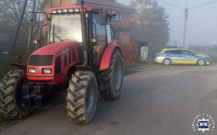 drogówka, ciągnik, pijany traktorzysta, pijany kierowca