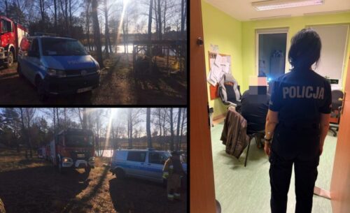 Z niewielkiego jeziora wydobyto dwa truchła psów. W miejscu zamieszkania 70-latka policjanci zabezpieczyli dwie jednostki broni myśliwskiej. Fot. KPP Człuchów