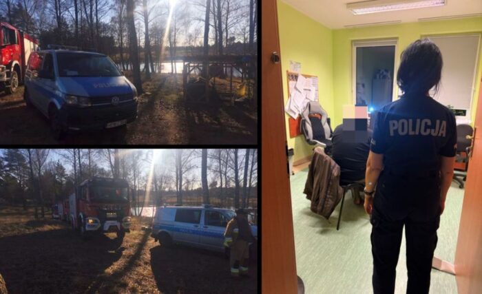 Z niewielkiego jeziora wydobyto dwa truchła psów. W miejscu zamieszkania 70-latka policjanci zabezpieczyli dwie jednostki broni myśliwskiej. Fot. KPP Człuchów