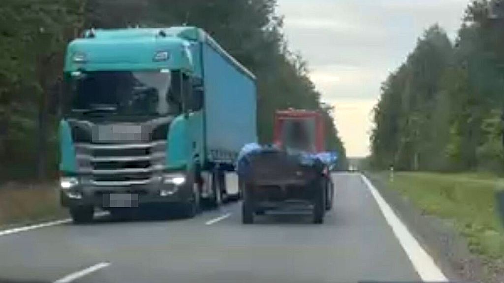 traktorzysta jechał wężykiem, pijany traktorzysta