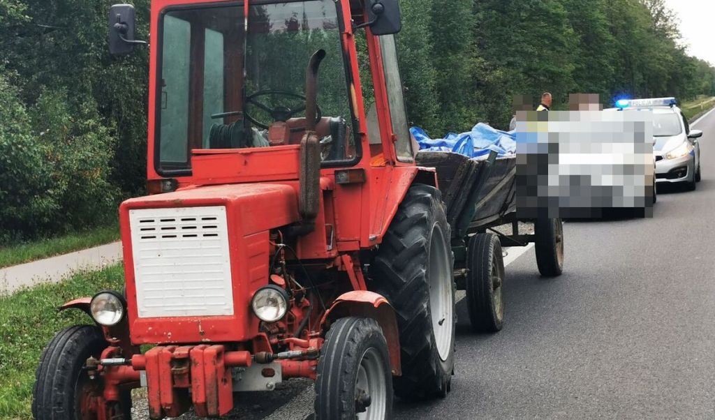 traktorzysta jechał wężykiem, pijany traktorzysta