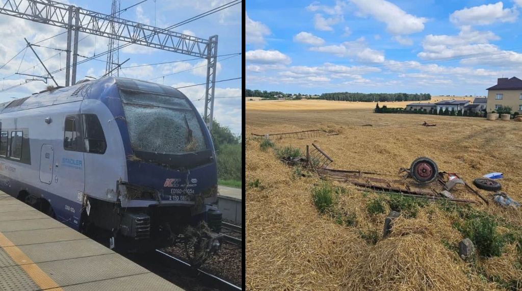 zderzenie z kombajnem, zderzenie z pociągiem