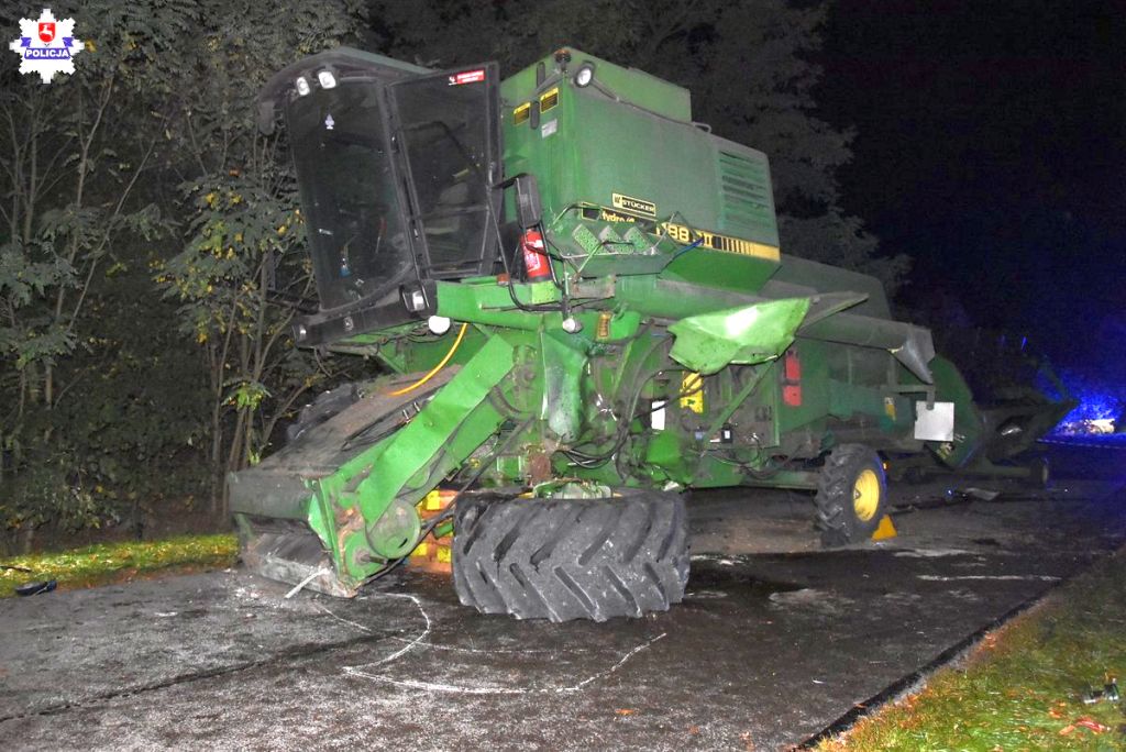 śmiertelne zderzenie z kombajnem, kombajn